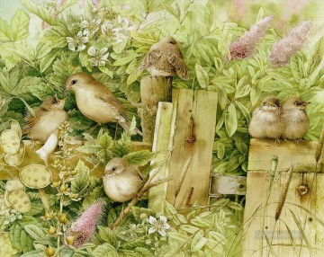 花 鳥 Painting - 6月の鳥たち